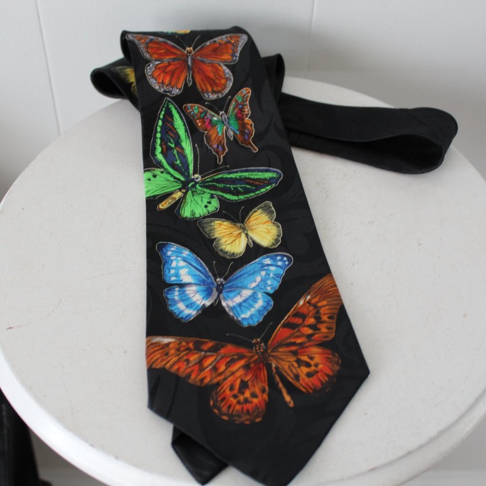 Brother's Handmade Butterfly Bold Colorful Necktie